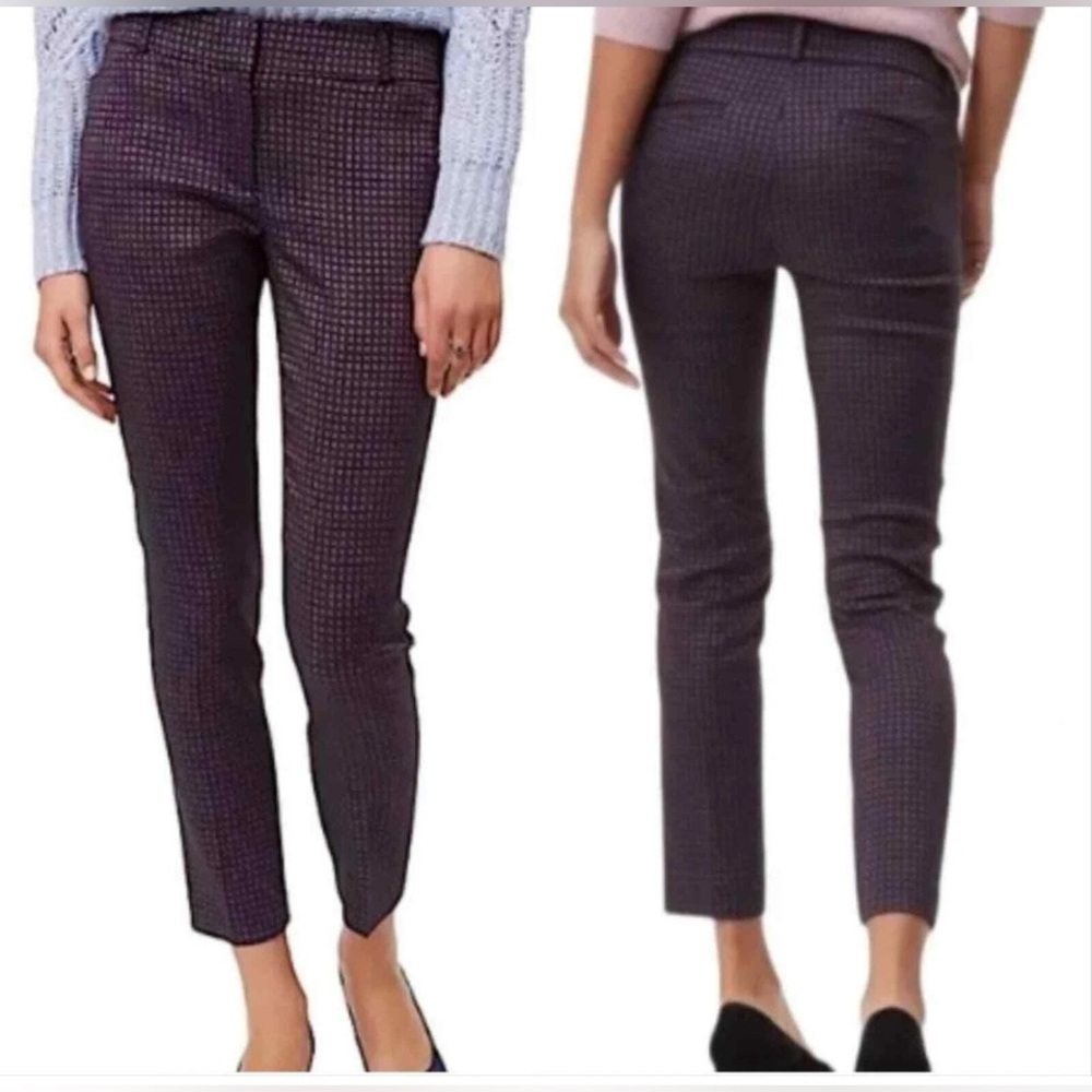 Loft Julie pants size 8 burgundy gray dressy office business casual college